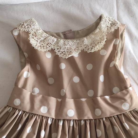 Jason Wu Neiman Marcus beige polka dot dress 18mth - Picture 2 of 8